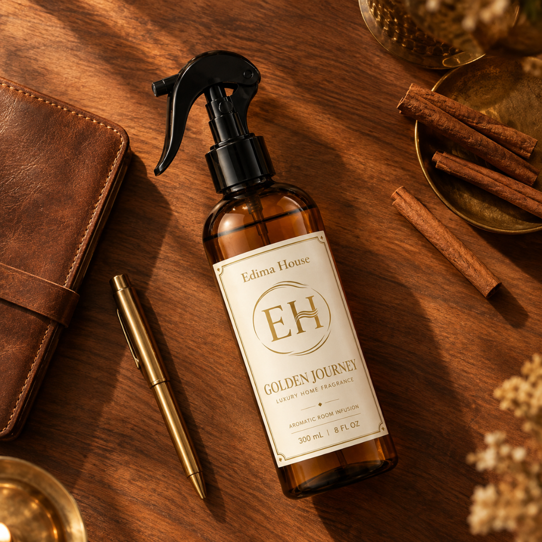 Golden Journey Amber Woods Room Spray – Luxury Home Fragrance, Long Lasting, 8 oz