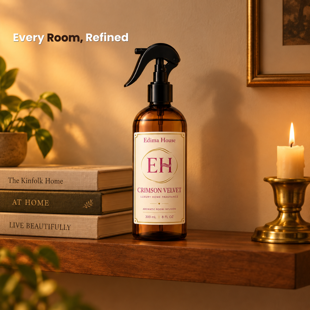 Crimson Velvet Amber Vanilla Room Spray – Luxury Home Fragrance, Long Lasting, 8 oz